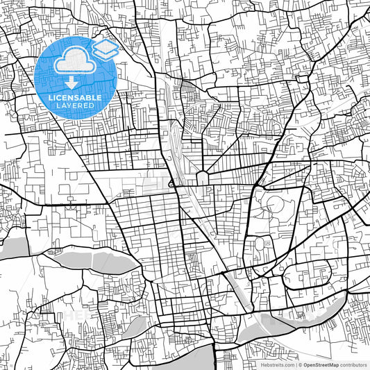 Layered PDF map of Coimbatore, Tamil Nadu, India