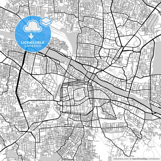 Layered PDF map of Madurai, Tamil Nadu, India