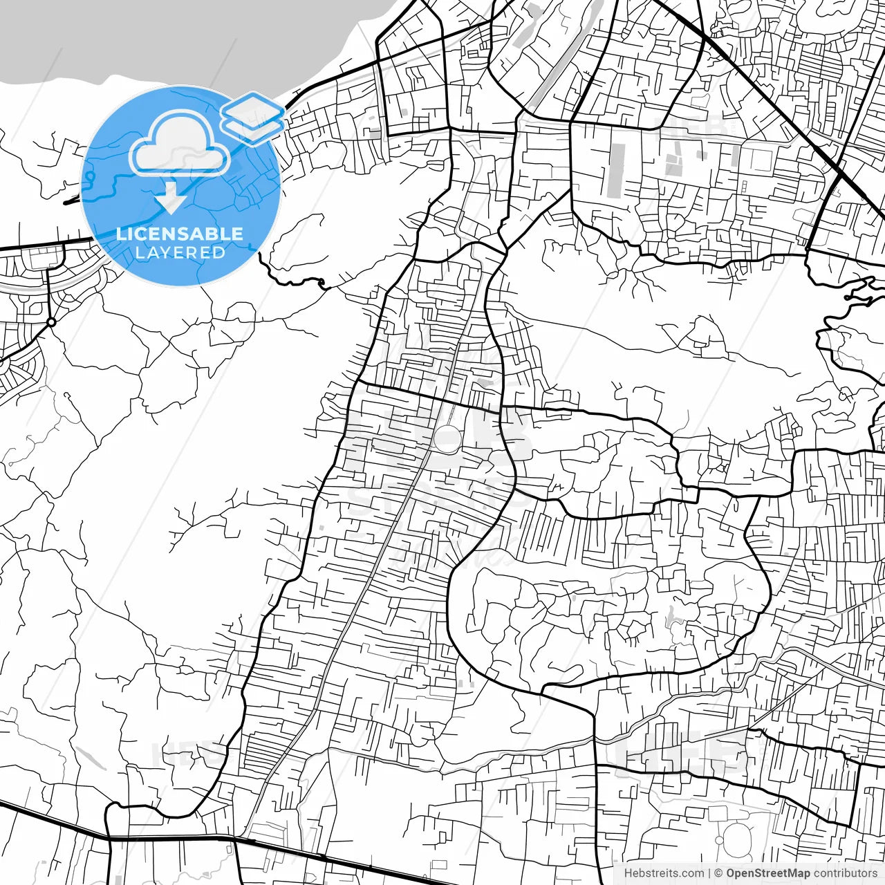 Layered PDF map of Guwahati, Assam, India