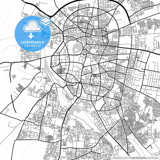 Layered PDF map of Solapur, Maharashtra, India