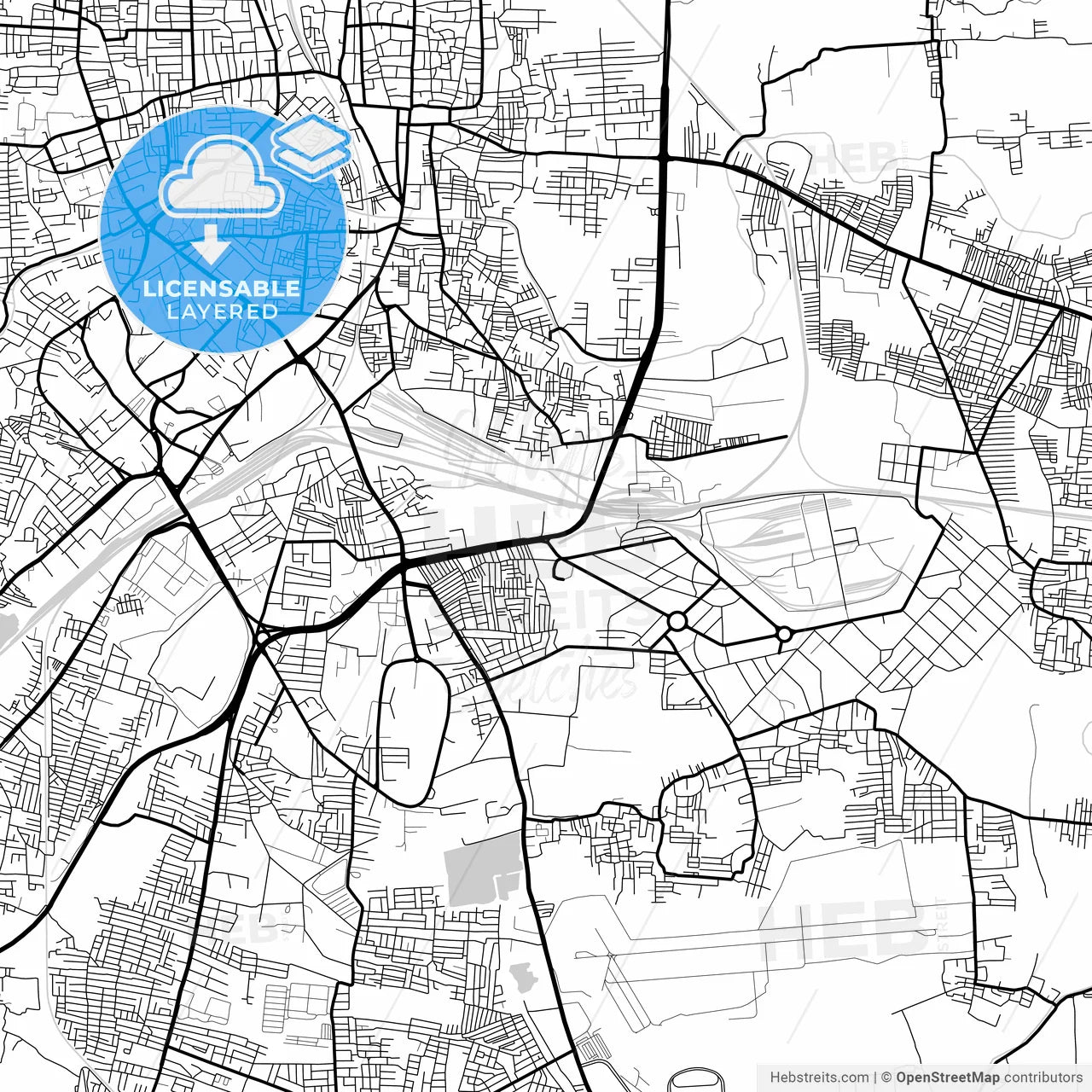 Layered PDF map of Tiruchirappalli, Tamil Nadu, India