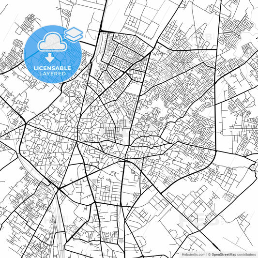 Layered PDF map of Bareilly, Uttar Pradesh, India