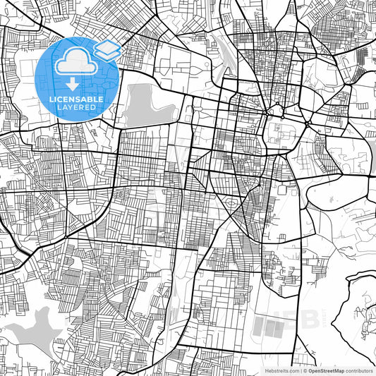 Layered PDF map of Mysore, Karnataka, India
