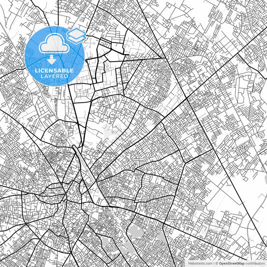 Layered PDF map of Aligarh, Uttar Pradesh, India
