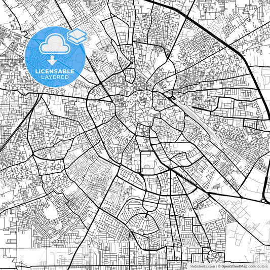 Layered PDF map of Jalandhar, Punjab, India
