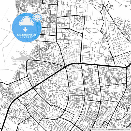 Layered PDF map of Bhubaneswar, Odisha, India