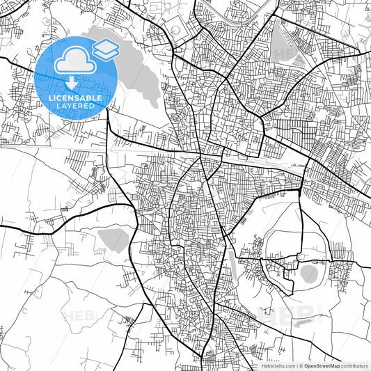 Layered PDF map of Warangal, Telangana, India