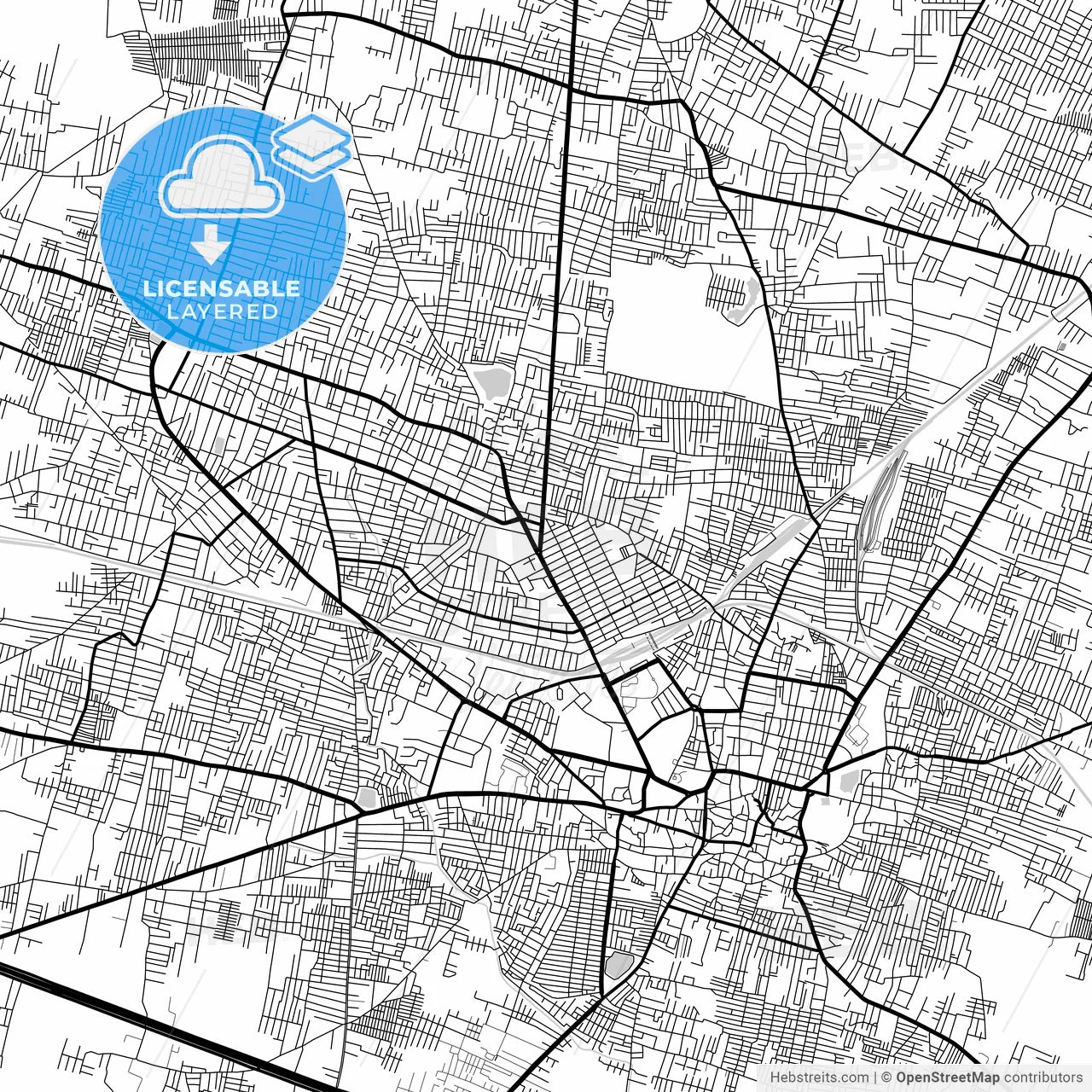 Layered PDF map of Guntur, Andhra Pradesh, India