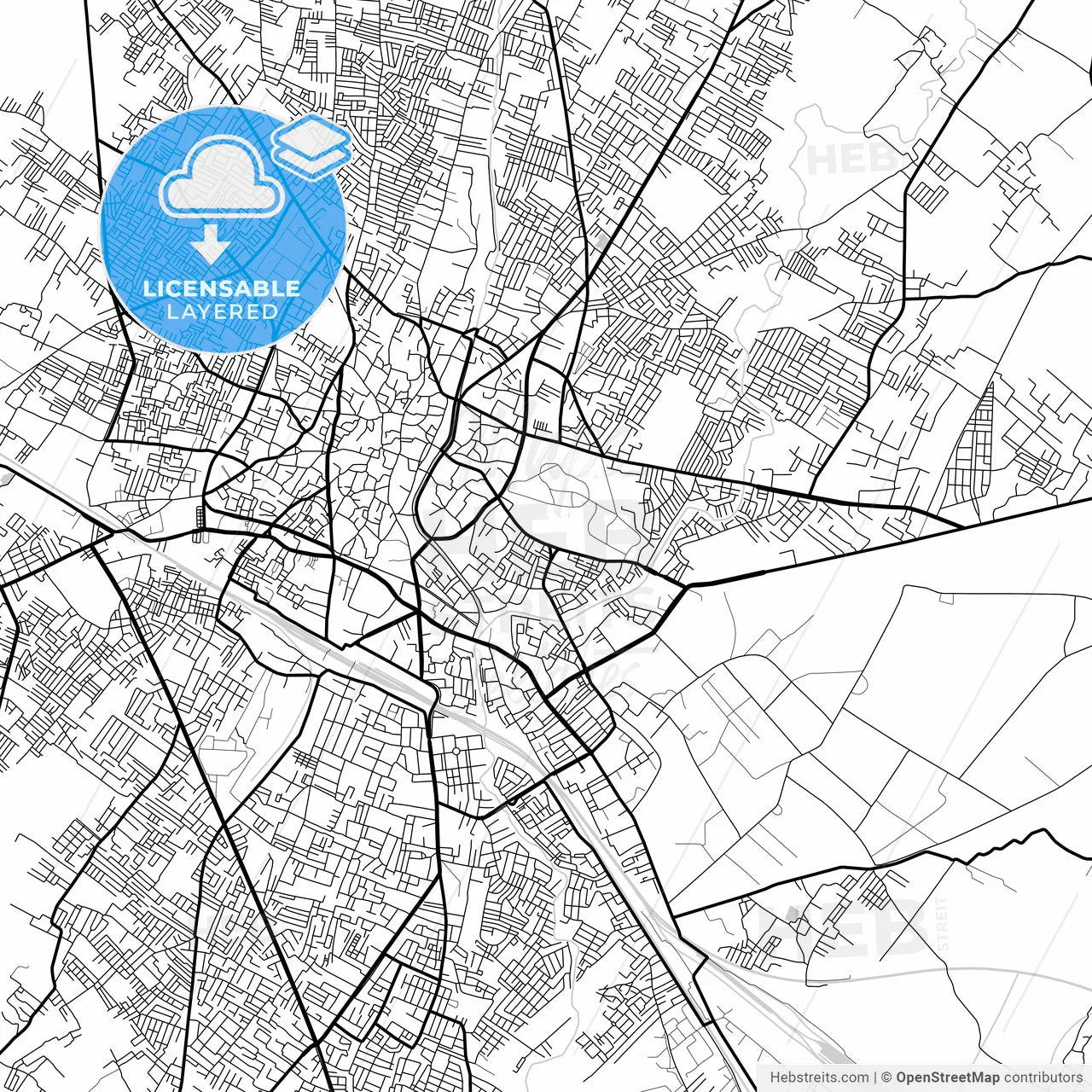 Layered PDF map of Saharanpur, Uttar Pradesh, India