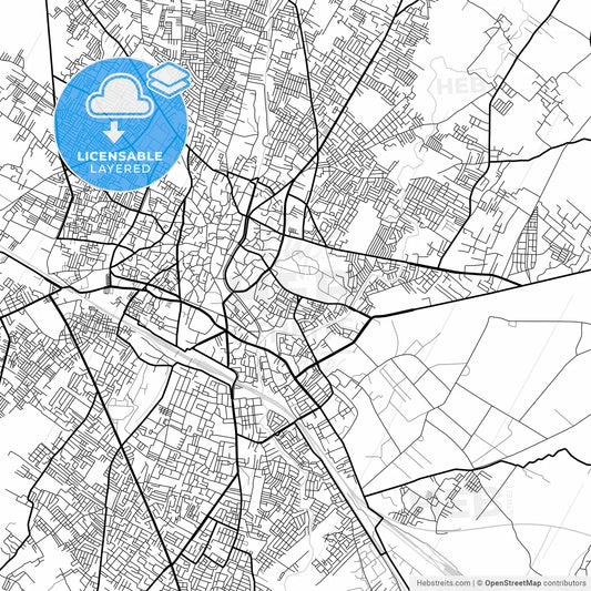Layered PDF map of Saharanpur, Uttar Pradesh, India