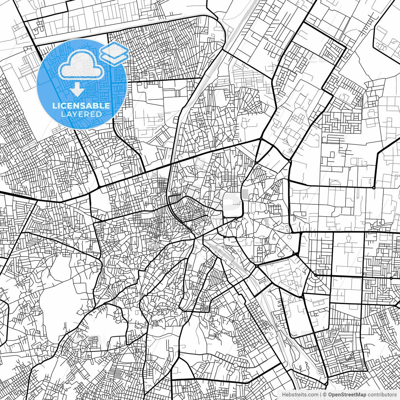 Layered PDF map of Bikaner, Rajasthan, India