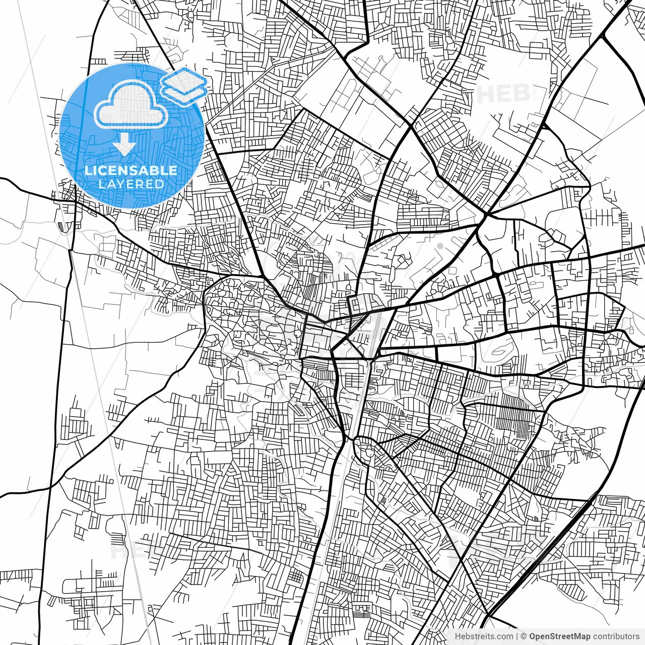 Layered PDF map of Amravati, Maharashtra, India