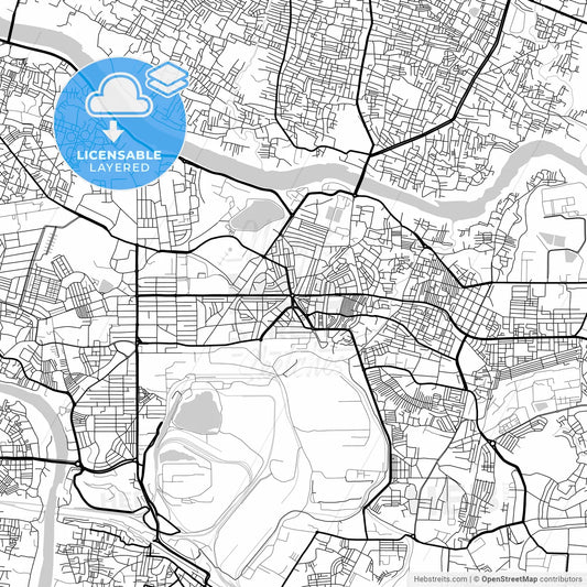 Layered PDF map of Jamshedpur, Jharkhand, India