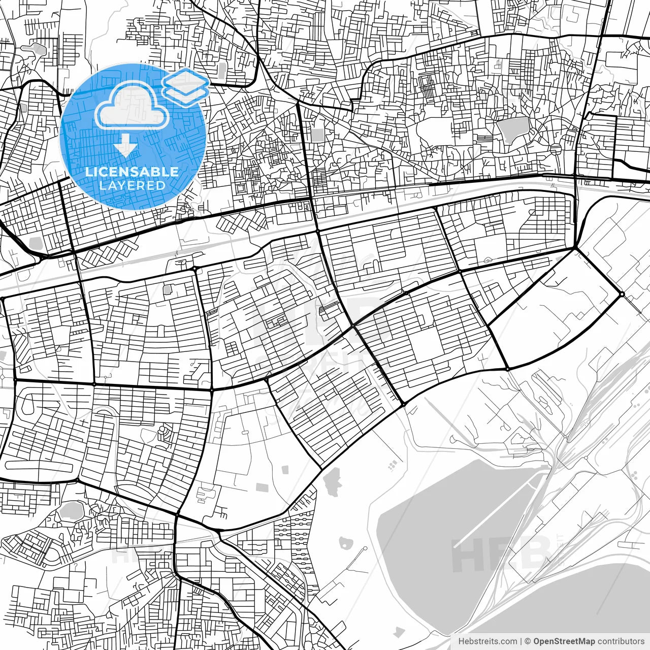 Layered PDF map of Bhilai, Chhattisgarh, India