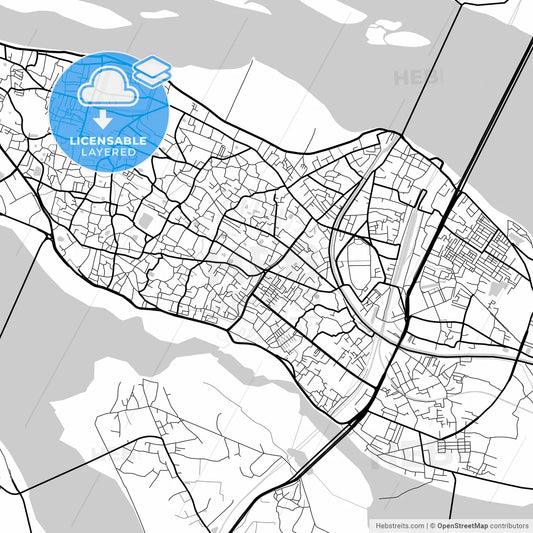 Layered PDF map of Cuttack, Odisha, India