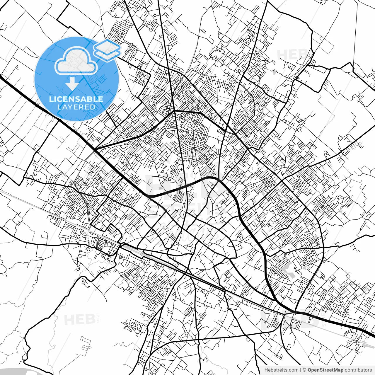 Layered PDF map of Firozabad, Uttar Pradesh, India