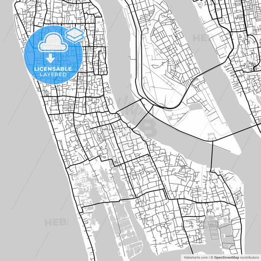 Layered PDF map of Kochi, Kerala, India