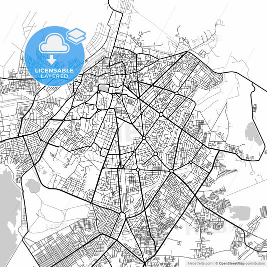 Layered PDF map of Bhavnagar, Gujarat, India