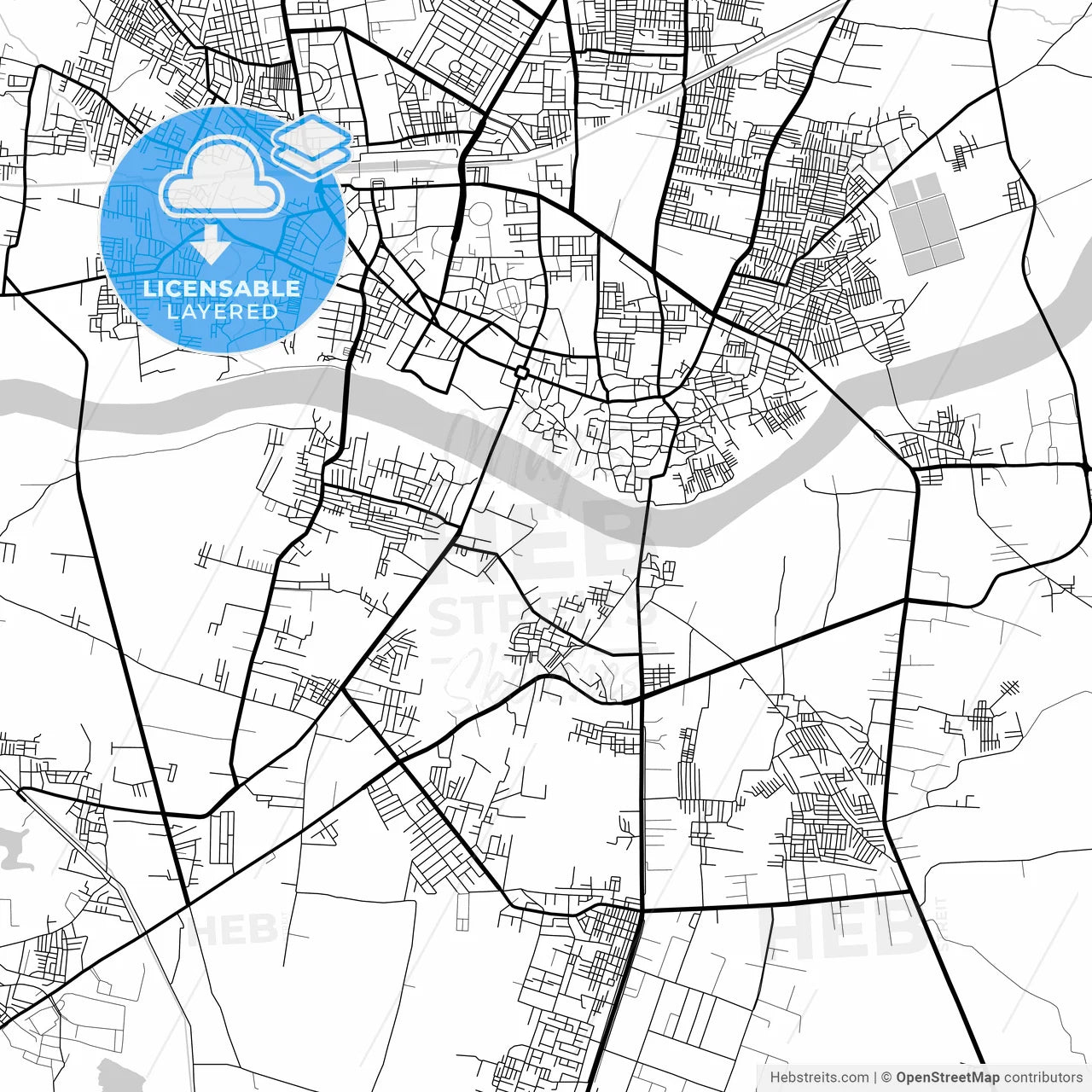 Layered PDF map of Nanded, Maharashtra, India