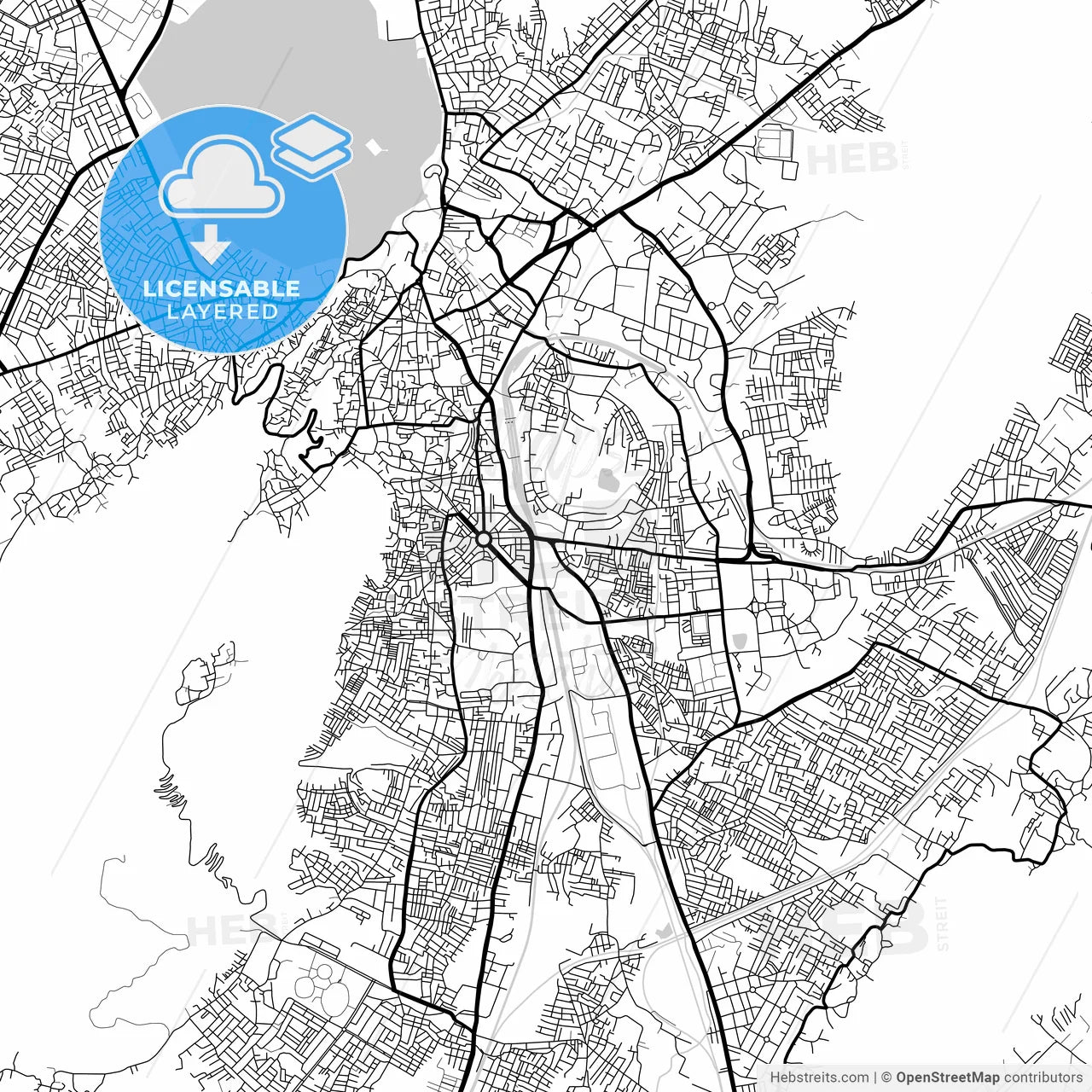 Layered PDF map of Ajmer, Rajasthan, India