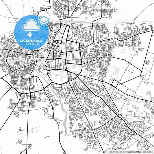 Layered PDF map of Akola, Maharashtra, India