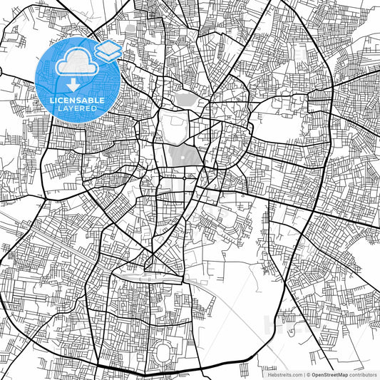 Layered PDF map of Gulbarga, Karnataka, India