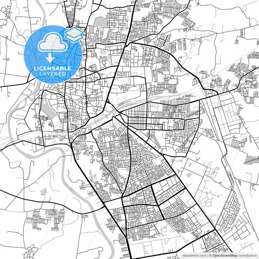 Layered PDF map of Ujjain, Madhya Pradesh, India