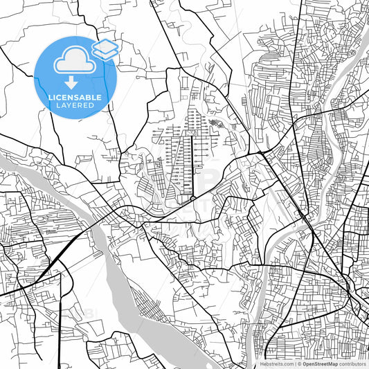 Layered PDF map of Siliguri, West Bengal, India