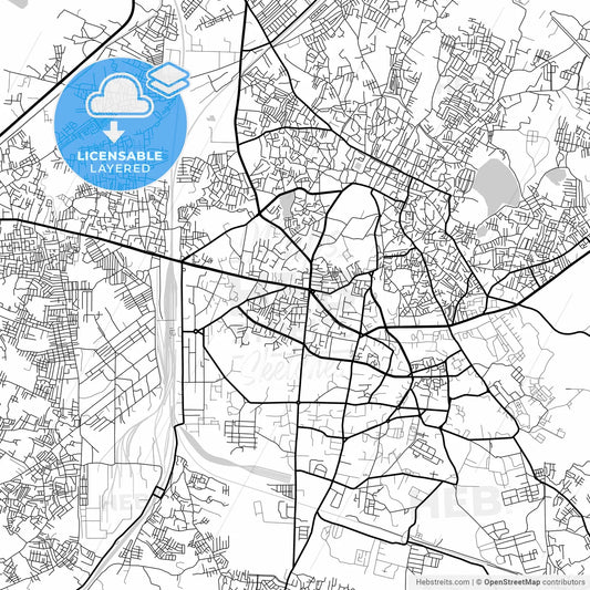 Layered PDF map of Jhansi, Uttar Pradesh, India