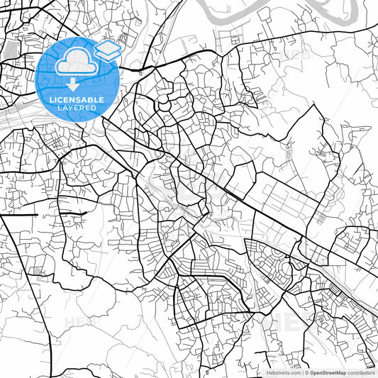 Layered PDF map of Ulhasnagar, Maharashtra, India
