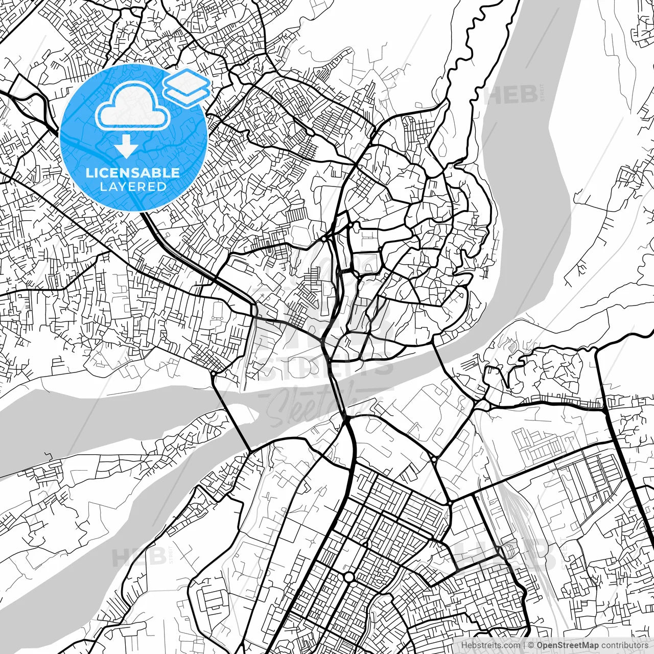 Layered PDF map of Jammu, India
