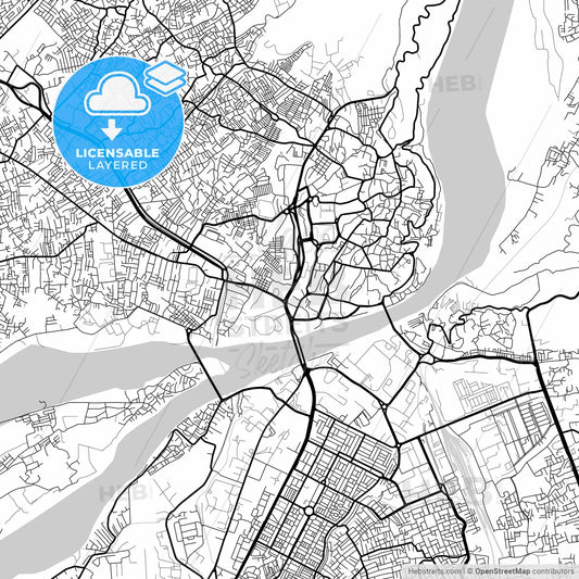 Layered PDF map of Jammu, India