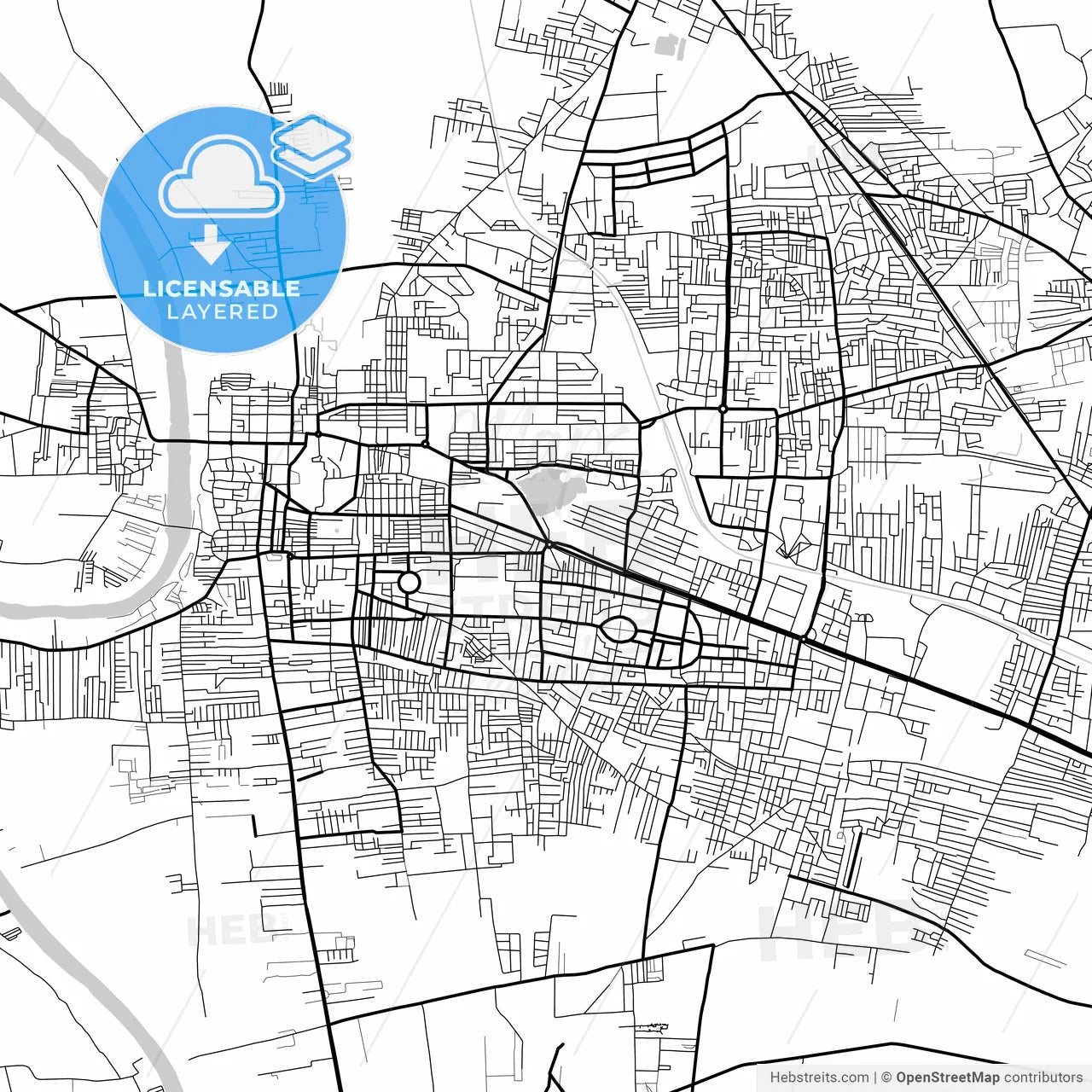 Layered PDF map of Sangli-Miraj Kupwad, Maharashtra, India