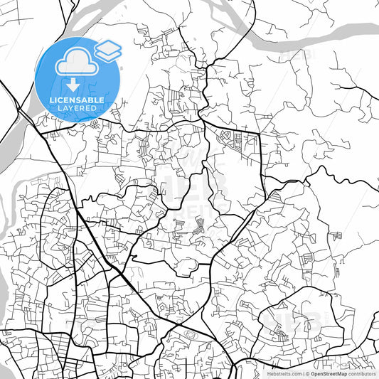 Layered PDF map of Mangalore, Karnataka, India