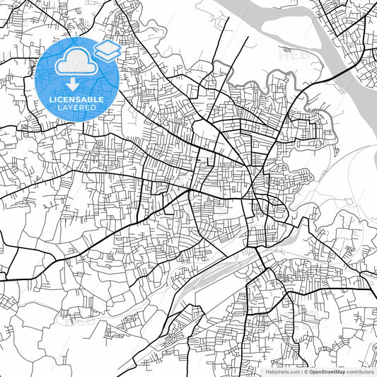 Layered PDF map of Erode, Tamil Nadu, India