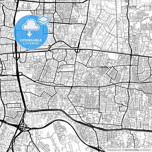 Layered PDF map of East Jakarta, Indonesia