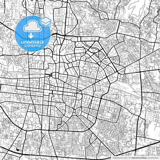 Layered PDF map of Bandung, West Java, Indonesia