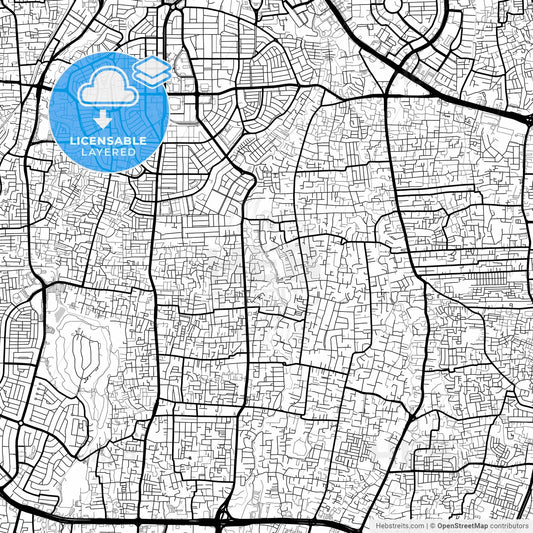 Layered PDF map of South Jakarta, Indonesia