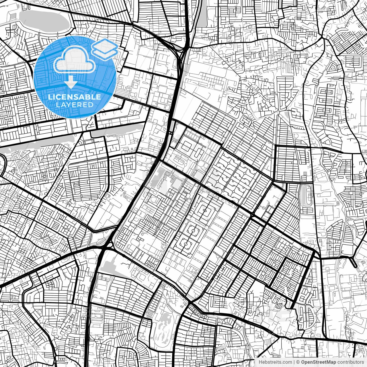 Layered PDF map of North Jakarta, Indonesia