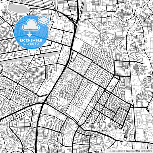 Layered PDF map of North Jakarta, Indonesia