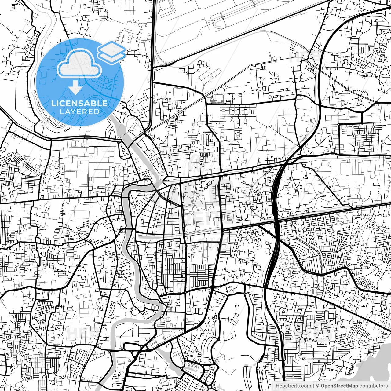 Layered PDF map of Tangerang, Banten, Indonesia