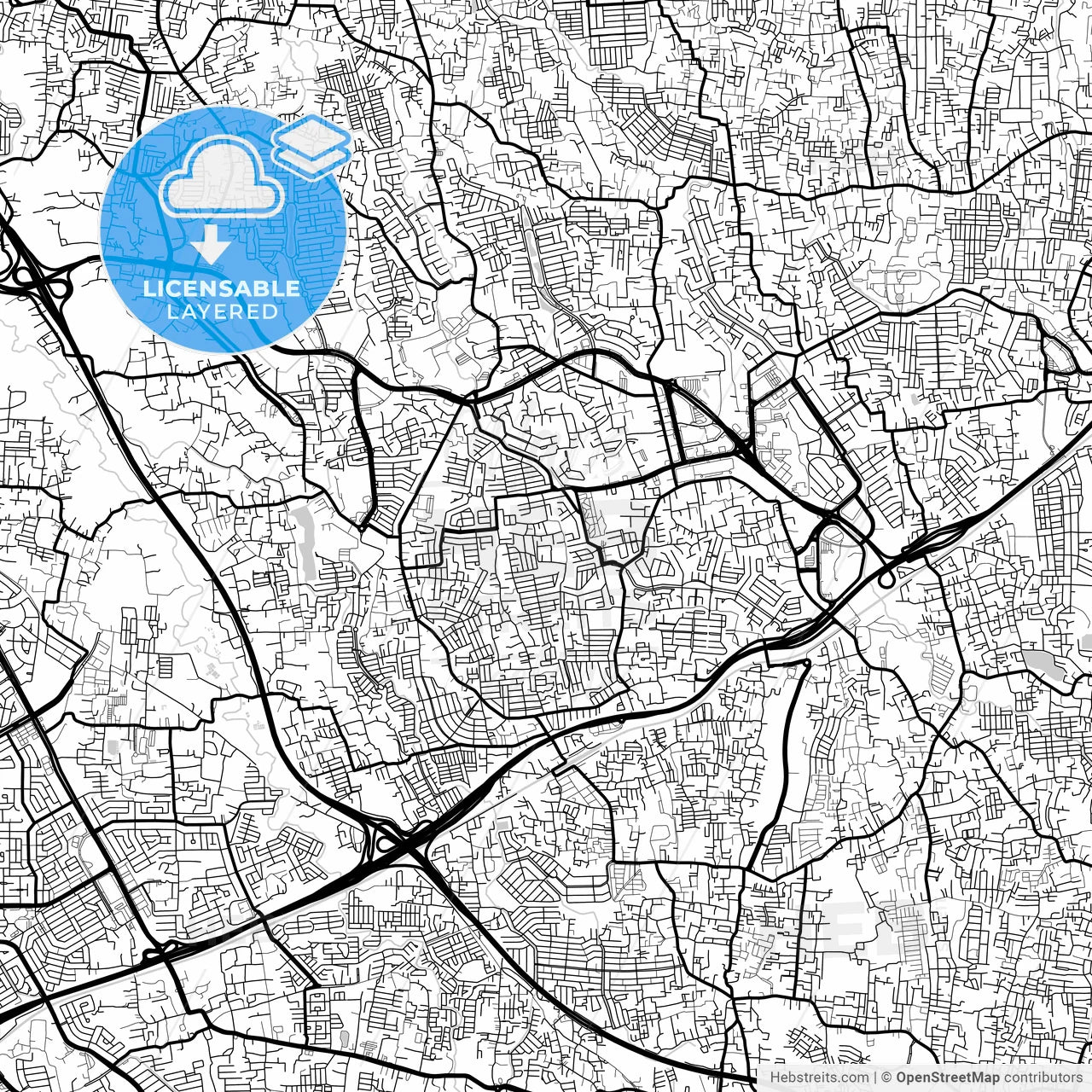 Layered PDF map of South Tangerang, Banten, Indonesia