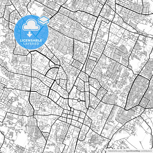 Layered PDF map of Malang, East Java, Indonesia