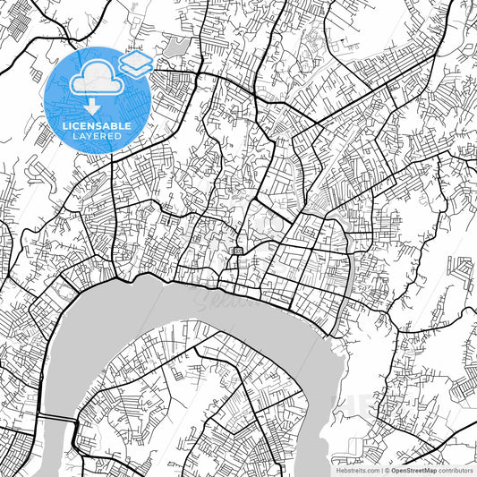 Layered PDF map of Samarinda, East Kalimantan, Indonesia