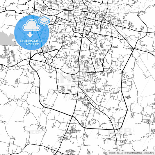 Layered PDF map of Tasikmalaya, West Java, Indonesia