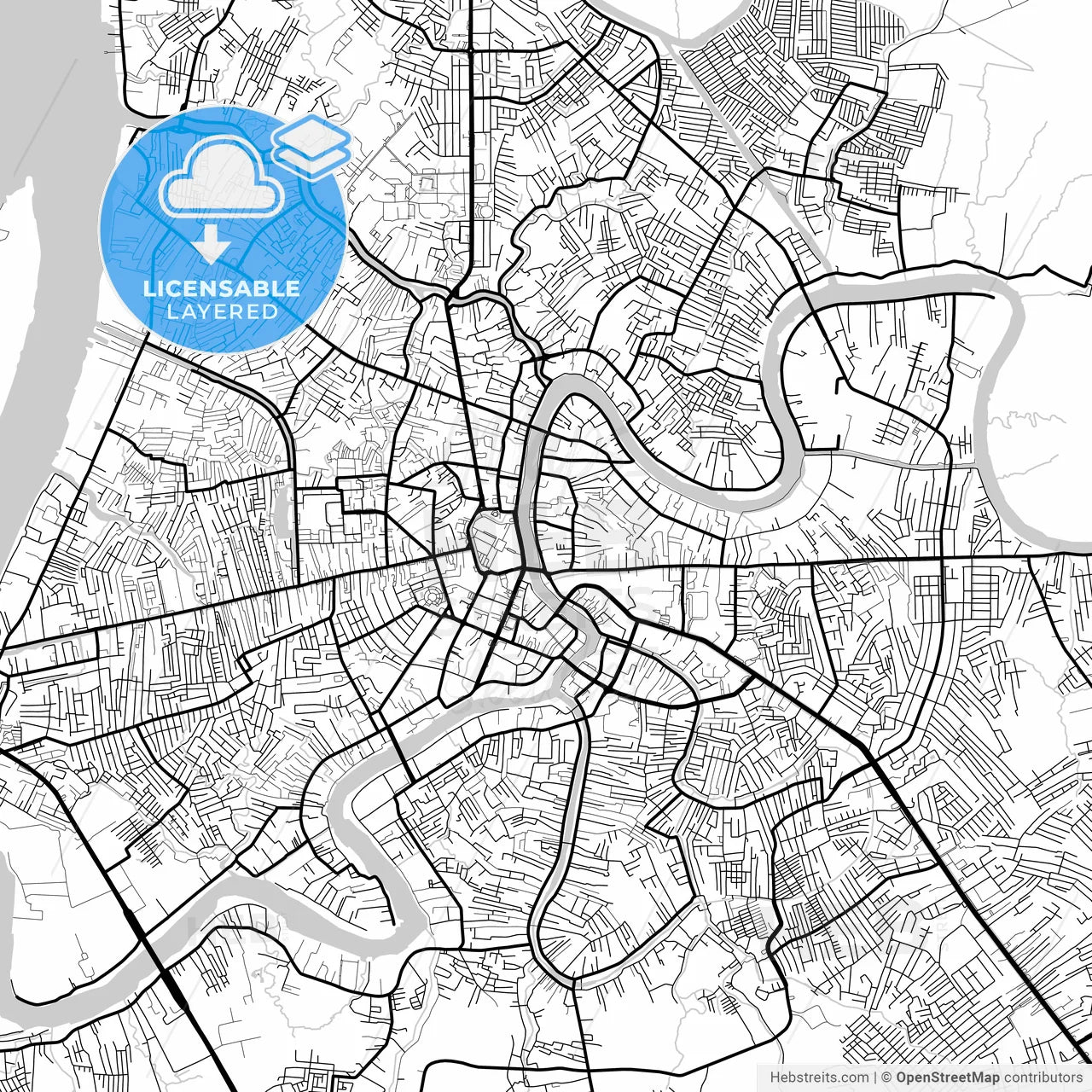 Layered PDF map of Banjarmasin, South Kalimantan, Indonesia