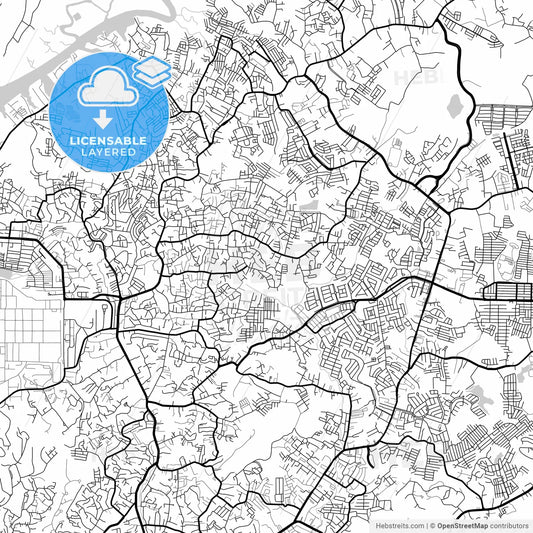 Layered PDF map of Balikpapan, East Kalimantan, Indonesia