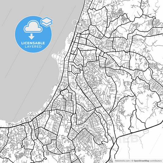 Layered PDF map of Manado, North Sulawesi, Indonesia