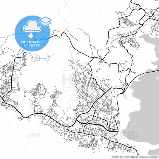 Layered PDF map of Jayapura, Papua, Indonesia