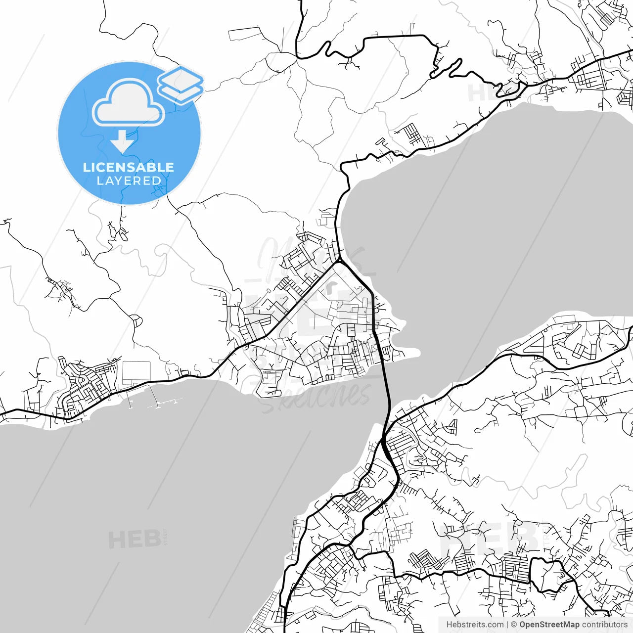 Layered PDF map of Ambon, Maluku, Indonesia